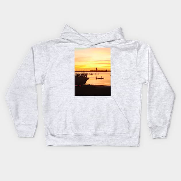 Harbour sunrise Kids Hoodie by Andyt